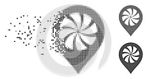 Dissipated Pixel Halftone Cooler Fan Marker Icon photo