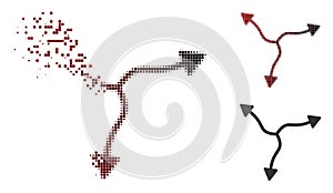 Dissipated Pixel Halftone Curve Arrows Icon