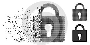Dissipated Pixel Halftone Lock Icon photo