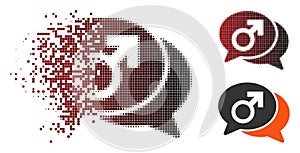 Dissipated Pixel Halftone Male Chat Icon