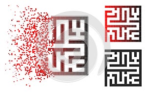 Dissipated Pixel Halftone Maze Icon