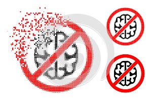 Dissipated Pixelated Brainless Icon with Halftone Version photo
