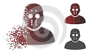 Dissipated Pixelated Halftone Maniac Icon photo