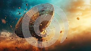 dissolve dissolving satellite dish