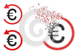 Dissolved Dot Euro Refund Glyph with Halftone Version
