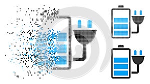 Dissolved Dot Halftone Charge Battery Icon