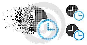 Dissolved Dot Halftone Clocks Icon