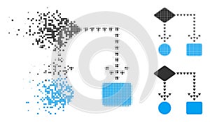 Dissolved Dotted Halftone Algorithm Flowchart Icon