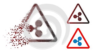 Dissolved Dotted Halftone Ripple Warning Icon