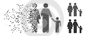 Family Broken Pixel Halftone Icon