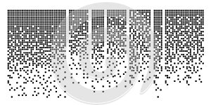 Dissolved filled square dotted vector icon with disintegration effect. Vector rectangle elements are grouped. Isolated
