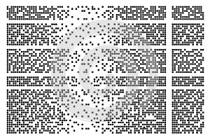 Dissolved filled square dotted vector icon with disintegration effect. Vector rectangle elements are grouped. Isolated