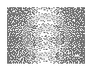 Dissolved filled square dotted vector icon with disintegration effect. Vector rectangle elements are grouped. Isolated