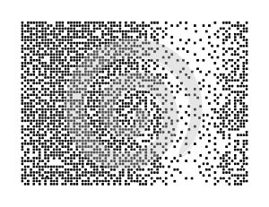 Dissolved filled square dotted vector icon with disintegration effect. Vector rectangle elements are grouped. Isolated