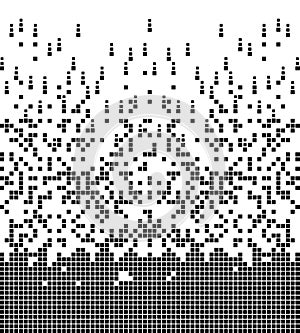 Dissolved filled square dotted vector icon with disintegration effect. Rectangle items are grouped into disappearing