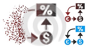 Dissolved Pixel Halftone Currency Cashflow Icon