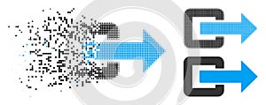 Dissolved Pixel Halftone Exit Direction Icon