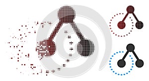 Dissolved Pixel Halftone Molecule Structure Analysis Icon