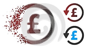 Dissolved Pixel Halftone Pound Rebate Icon