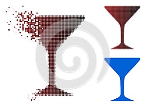 Dissolved Pixelated Halftone Alcohol Glass Icon