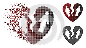 Dissolved Pixelated Halftone Broken Family Heart Icon
