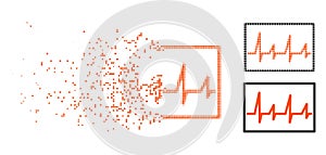 Dissolving Dotted Halftone Cardiogram Icon