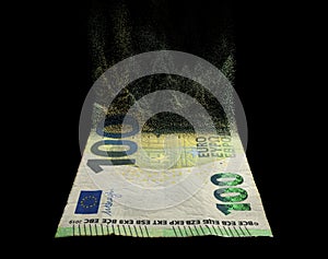 Dissolving Euro Cash Note