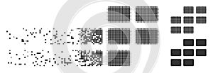 Dissolving Pixel Halftone Calendar Grid Icon