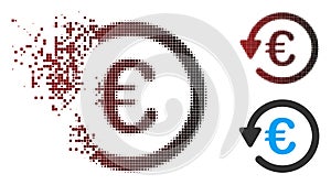 Dissolving Pixel Halftone Euro Rebate Icon