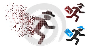 Dissolving Pixel Halftone Gentleman Mail Courier Icon