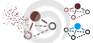 Dissolving Pixel Halftone Molecule Icon