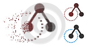 Dissolving Pixel Halftone Molecule Structure Analysis Icon