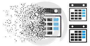 Dissolving Pixel Halftone Month Calendar Icon