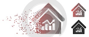 Dissolving Pixel Halftone Realty Charts Icon