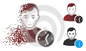 Dissolving Pixel Halftone User Clock Icon