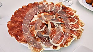 Dist of Serrano ham and Iberian loin. Spanish food