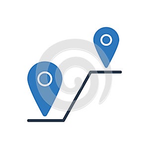 Distance Icon - Location Map Pin Icon
