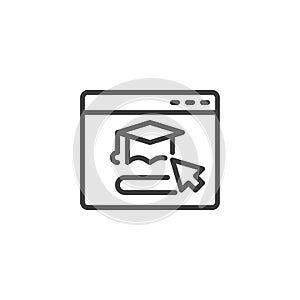 Distance learning line icon