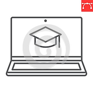 Distance learning line icon