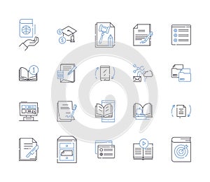 distance learning outline icons collection. Distance, Learning, Online, Education, Virtual, Course, Program vector and photo