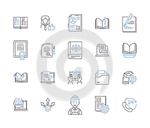 distance learning outline icons collection. Distance, Learning, Online, Education, Virtual, Course, Program vector and photo