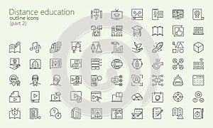 Distance learning outline iconset