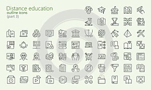 Distance learning outline iconset