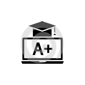 Distance Online Learning Solid Flat Vector Icon Isolated on White Background