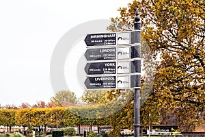 Distance Sign, Bancroft Basin, Stratford upon Avon, Warwickshire. photo