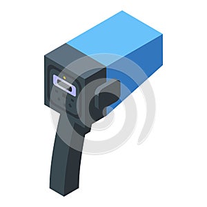 Distance speed radar icon isometric vector. Camera traffic