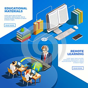 Distance Teaching Banners Set