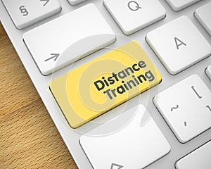 Distance Training - Message on the Yellow Keyboard Keypad. 3D.