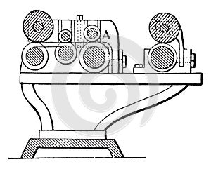 Distance between which may arise one fifth cylinder, vintage engraving