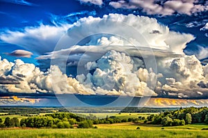 Distant Clouds in the Sky A View of Cool and Calm Clouds